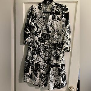 Rachel Zoe XL black and white floral dress